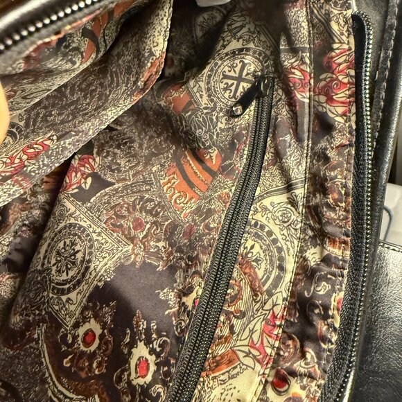 Brighton crocodile embossed vintage bag brown and black with Heart emblems. - Picture 14 of 14